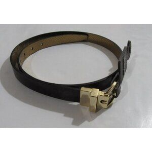 Michael Kors Monogram Logo Womens Reversible Belt Chocolate / Gold Sz Small New